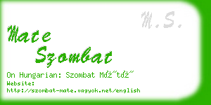 mate szombat business card